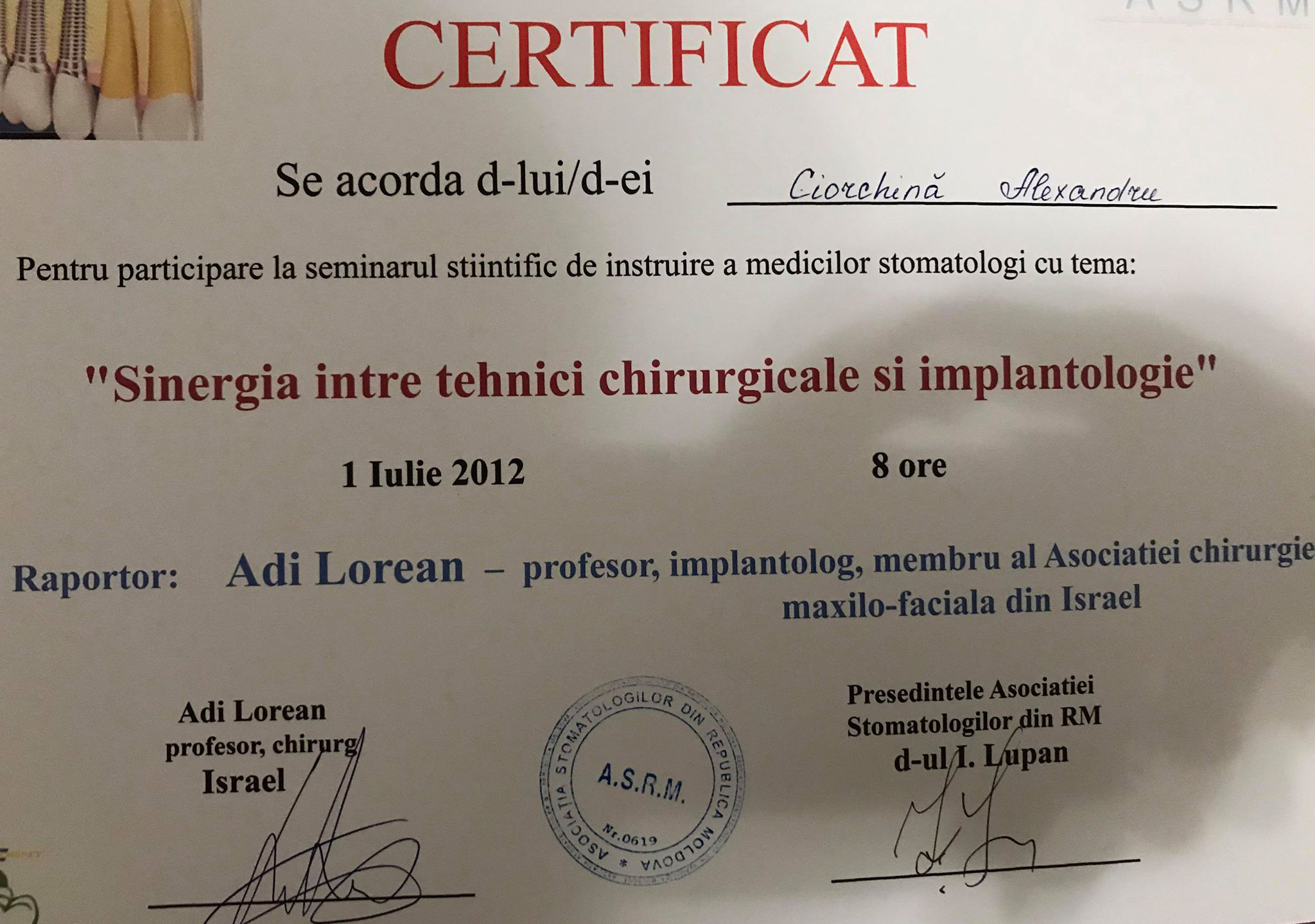 Sanelen DENT Certificat